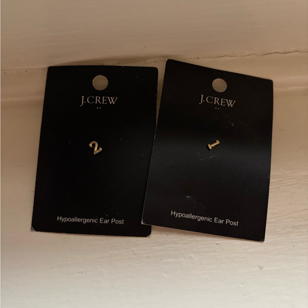 J.Crew Gold Number Earrings